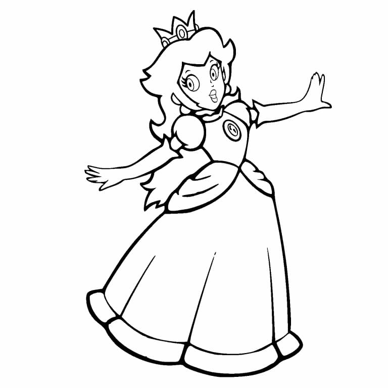Utskrivbar Gratis Princess Peach fargelegging