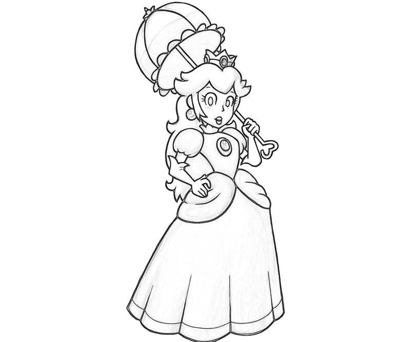 Utskrivbar Princess Peach Bilde for Barn fargelegging