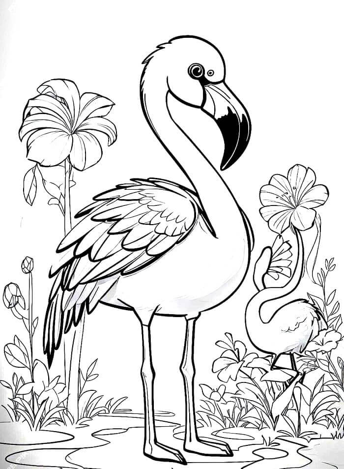 Veldig søt Flamingo fargelegging