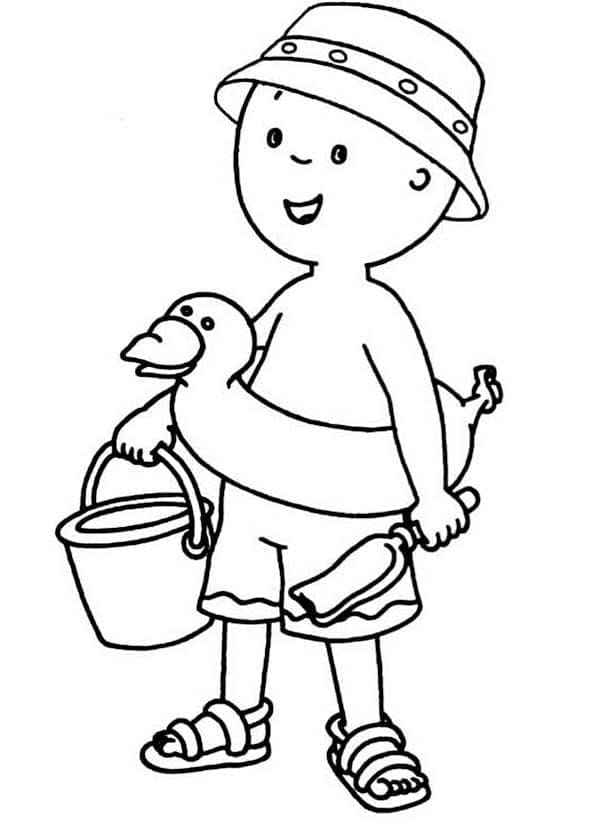 Caillou for 4-årige Barn fargelegging