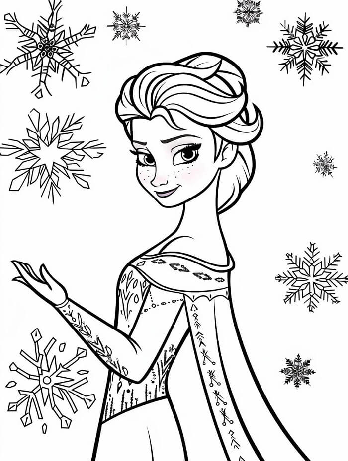 Elsa Gratis Bilde fargelegging