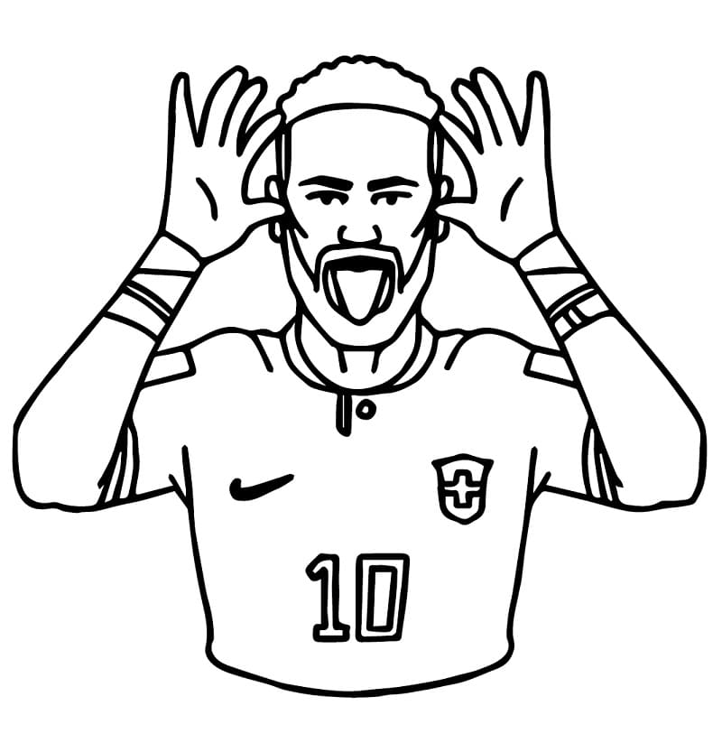 Fotballspiller Neymar fargelegging