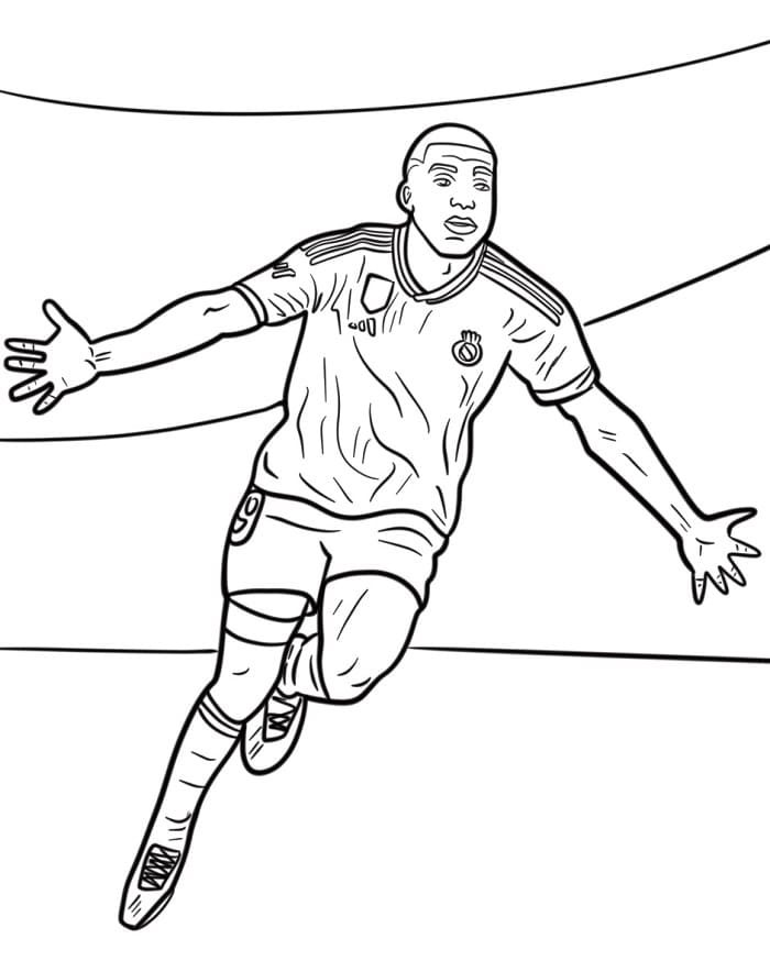 Gratis Kylian Mbappe fargelegging