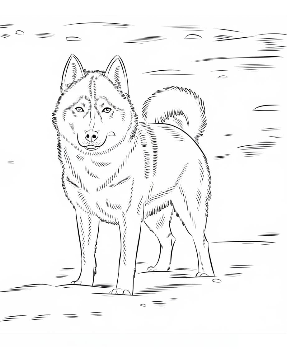 Gratis Utskrivbar Husky fargelegging