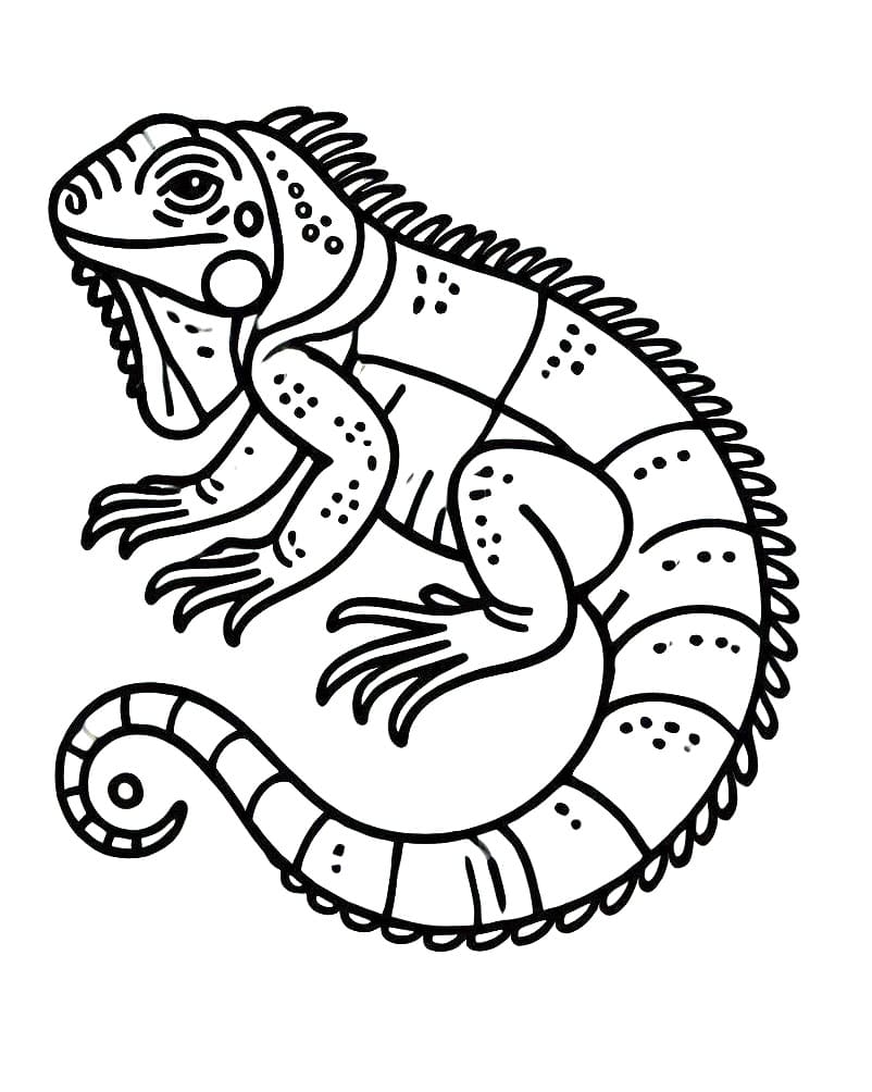 Gratis Utskrivbar Iguana fargelegging