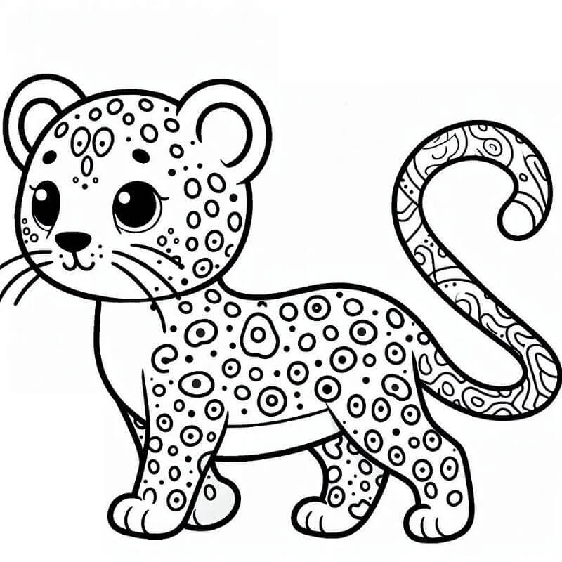 Gratis Utskrivbar Leopard fargelegging
