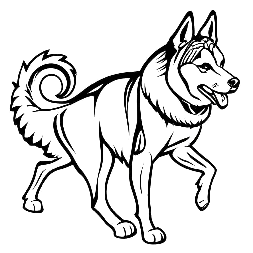 Husky for 4-årige Barn fargelegging