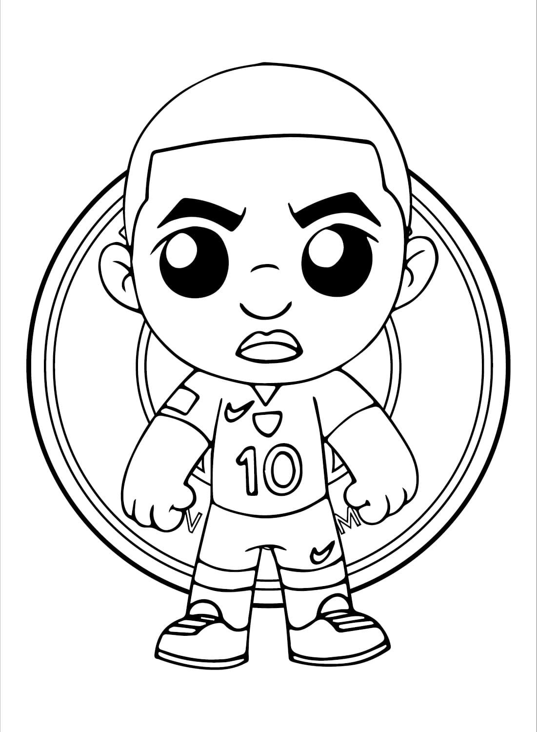 Kylian Mbappe for 3-årige Barn fargelegging