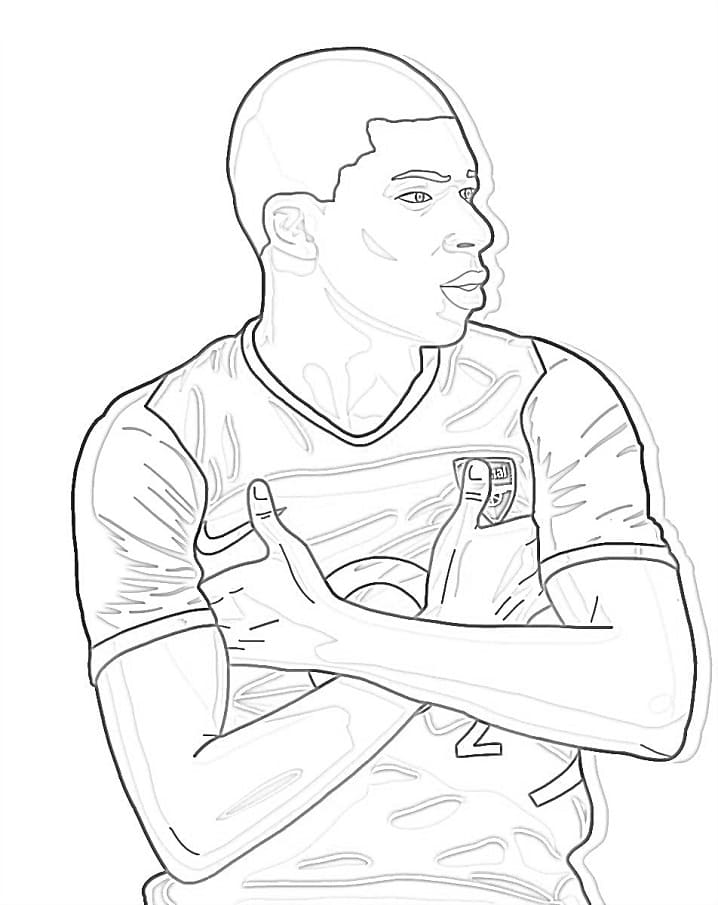 Kylian Mbappe for Barn fargelegging