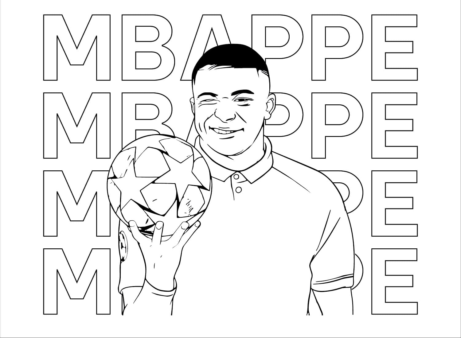 Kylian Mbappe Utskrivbar Gratis fargelegging
