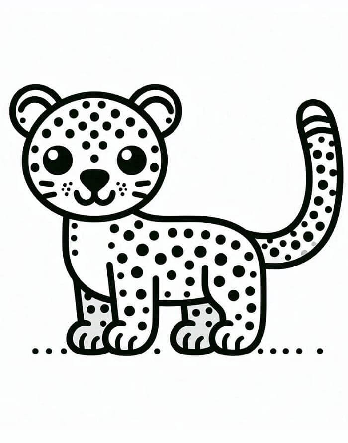 Leopard for 3-årige Barn fargelegging