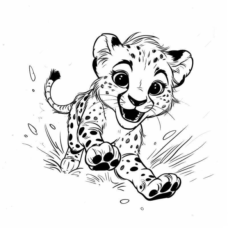 Leopard for 4-årige Barn fargelegging