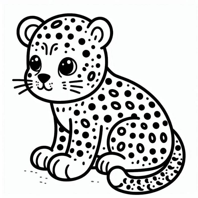 Leopard for 5-årige Barn fargelegging