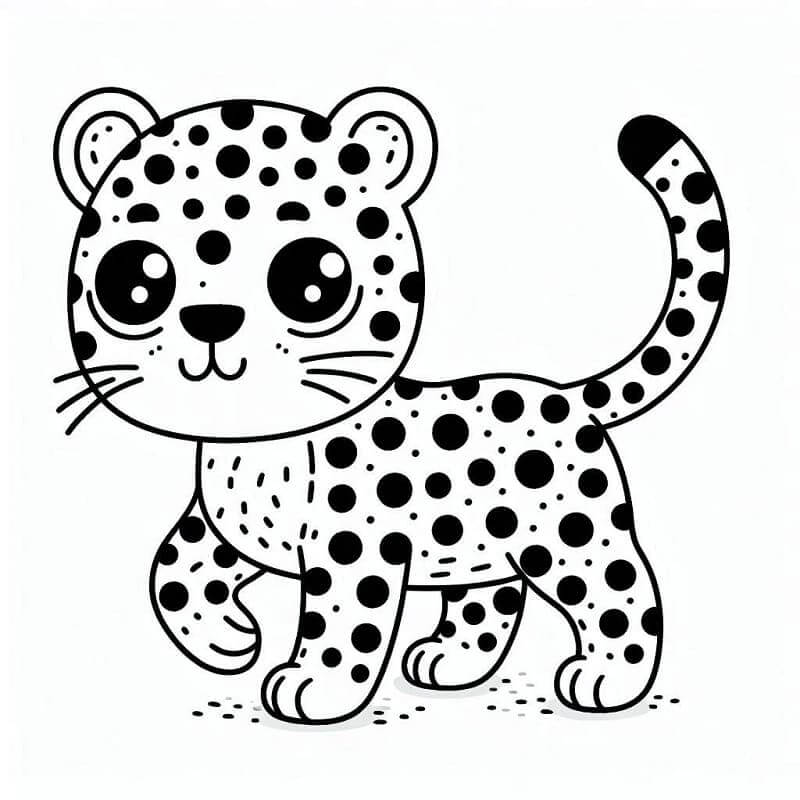 Leopard Utskrivbar Gratis fargelegging