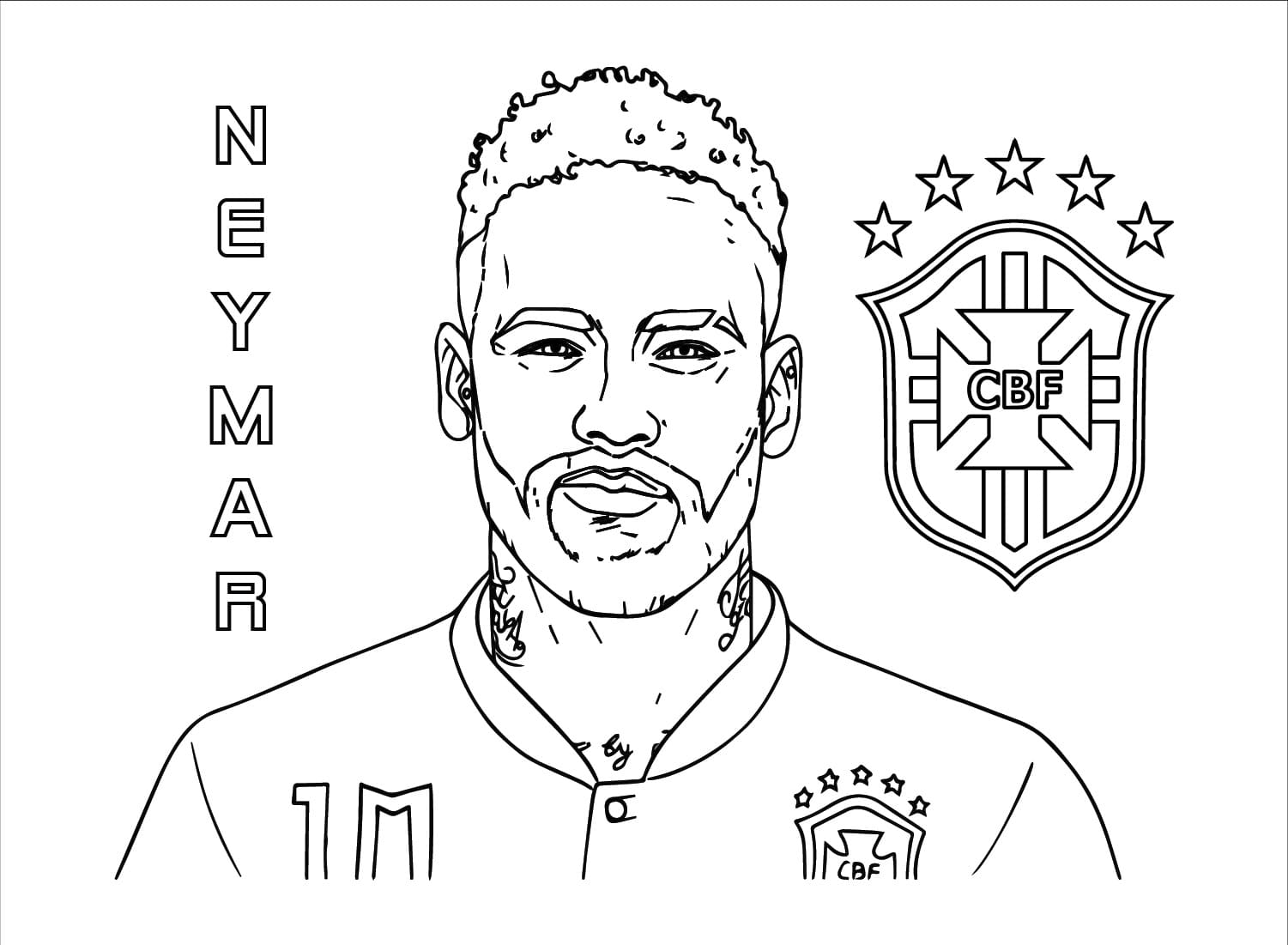 Neymar Utskrivbar for Barn fargelegging