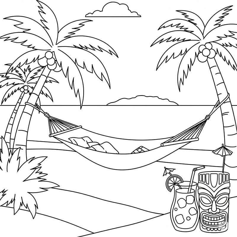 Strand for 3-årige Barn fargelegging