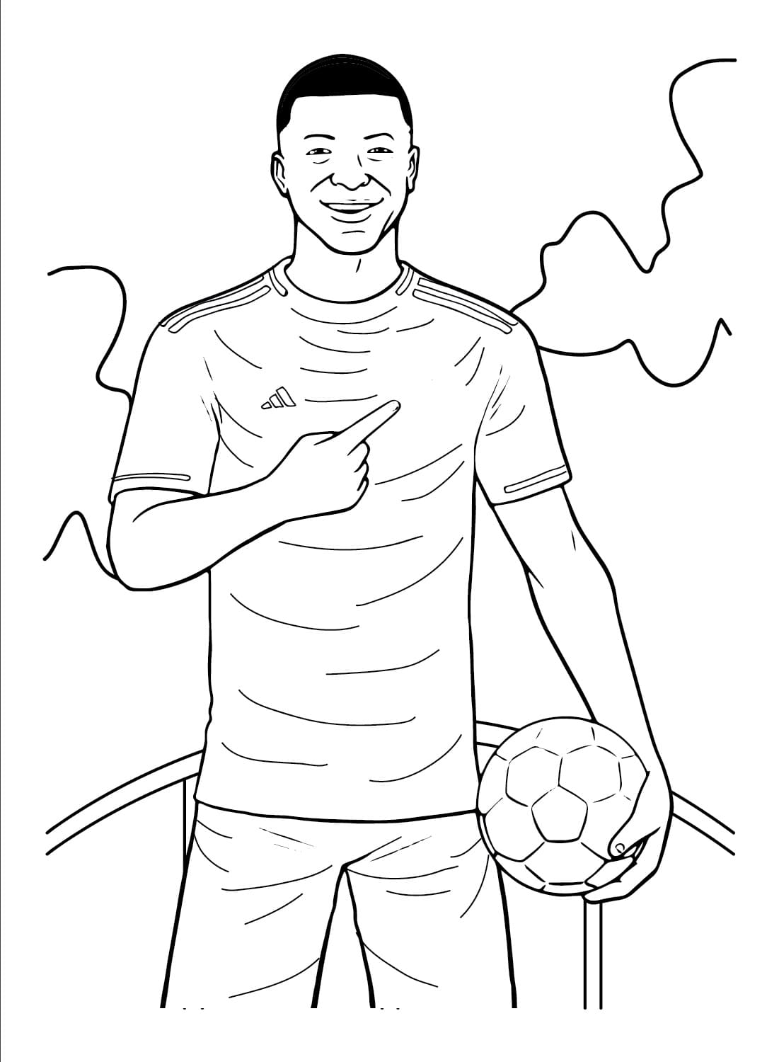 Utskrivbar Gratis Kylian Mbappe fargelegging