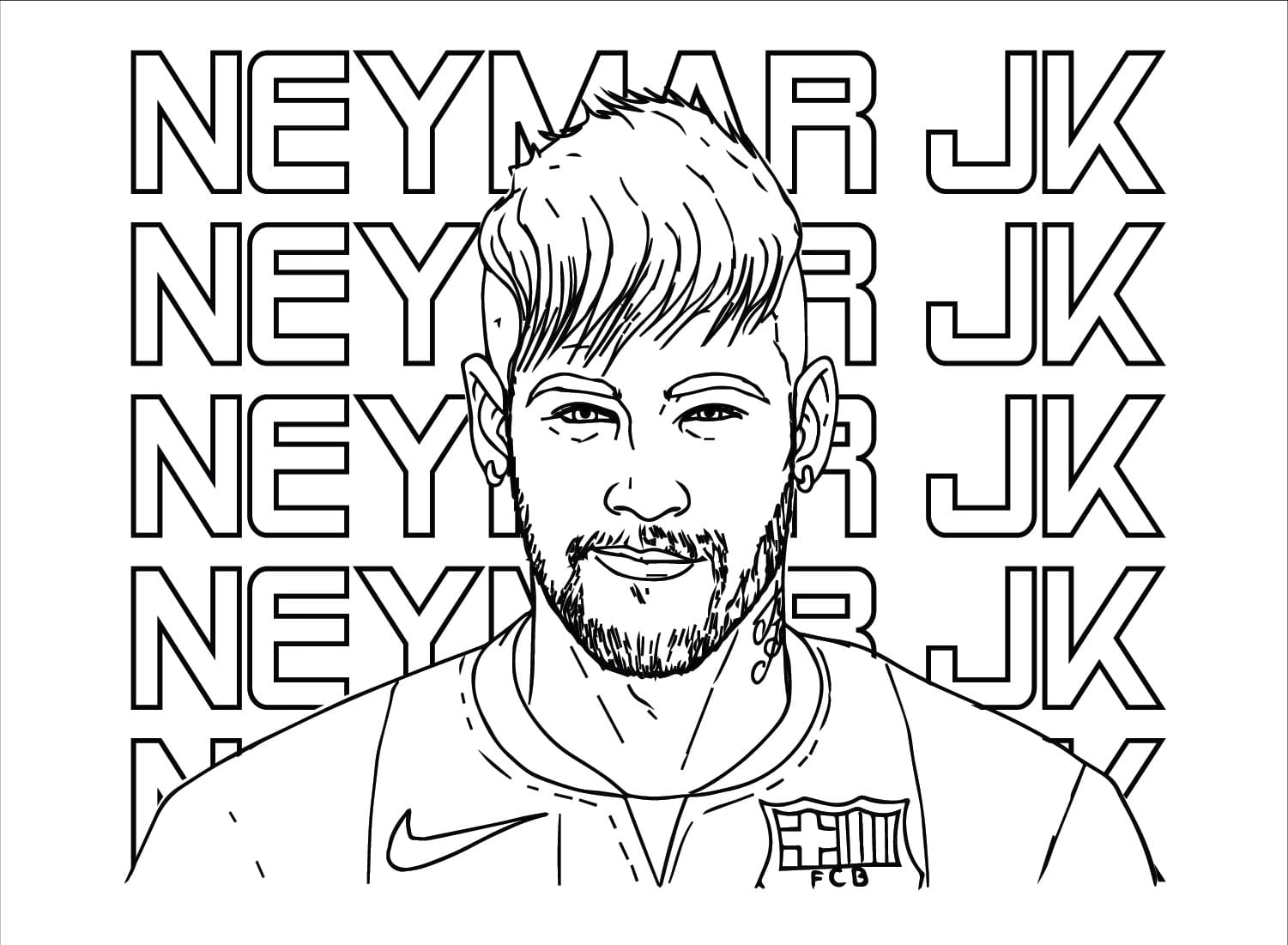 Utskrivbar Gratis Neymar fargelegging