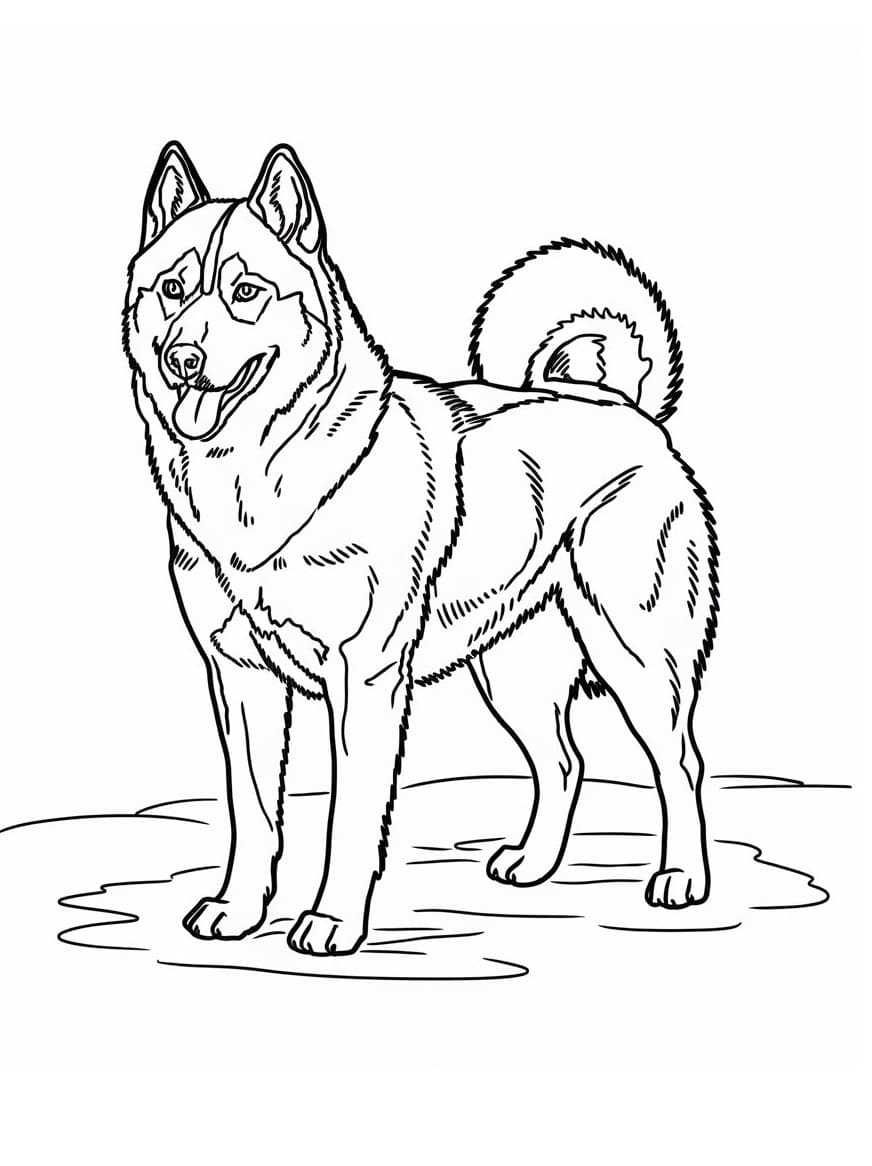 Utskrivbar Husky fargelegging