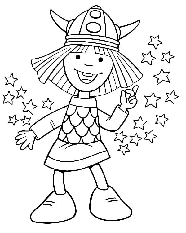Vicky the Viking for 5-årige Barn fargelegging