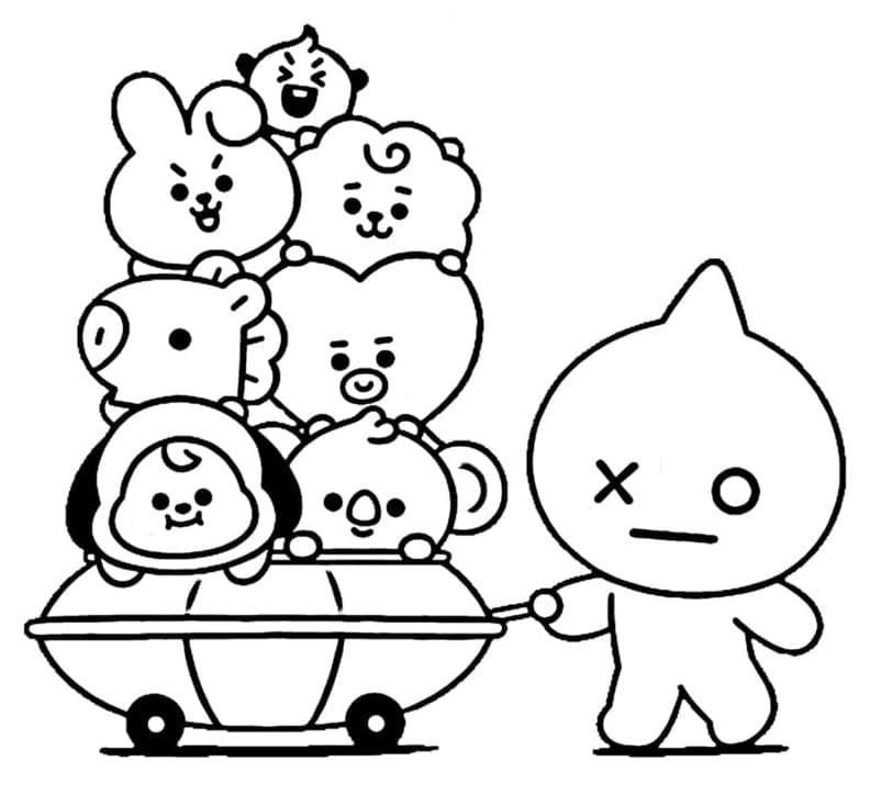 Animert BT21 fargelegging