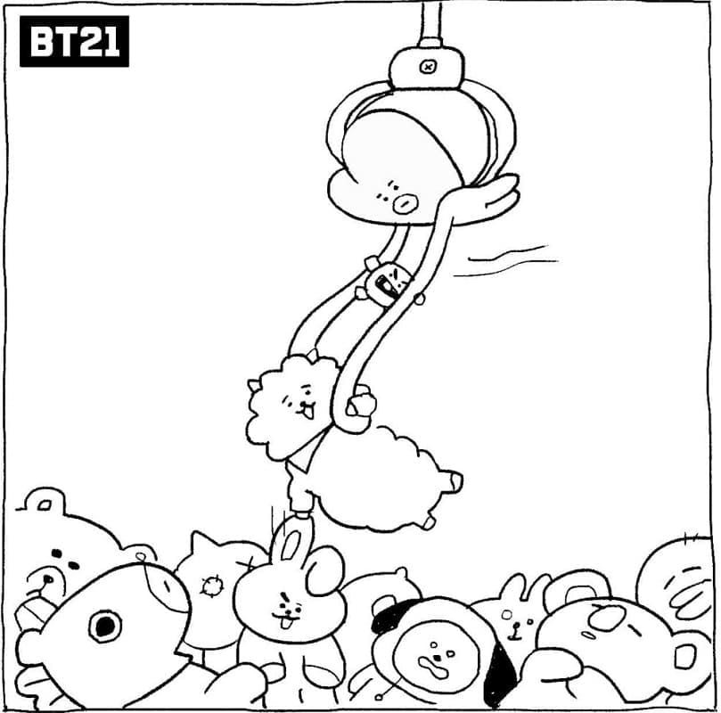 BT21 Utskrivbar for Barn fargelegging