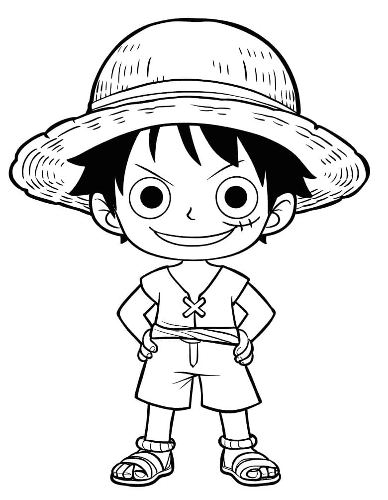 Bedårende Luffy fargelegging