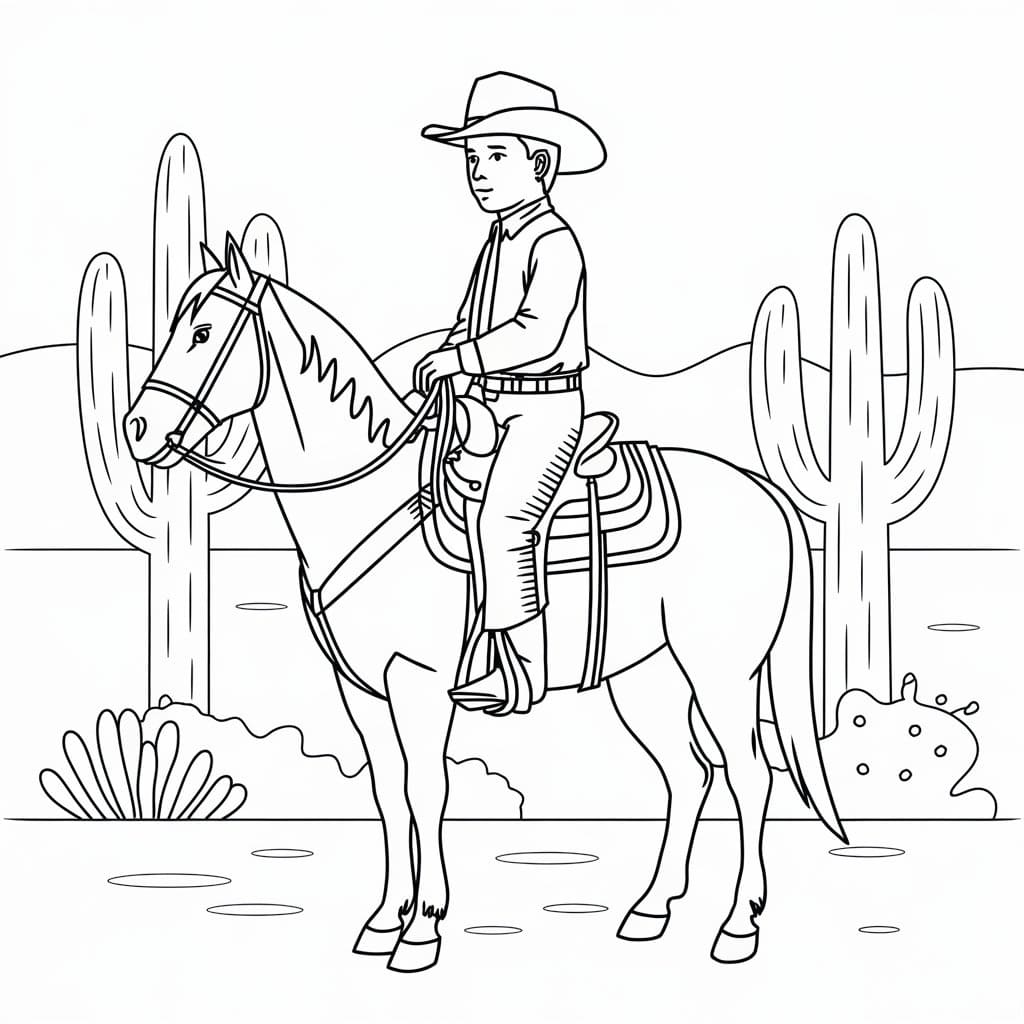 Cowboy for 6 år gamle Barn fargelegging
