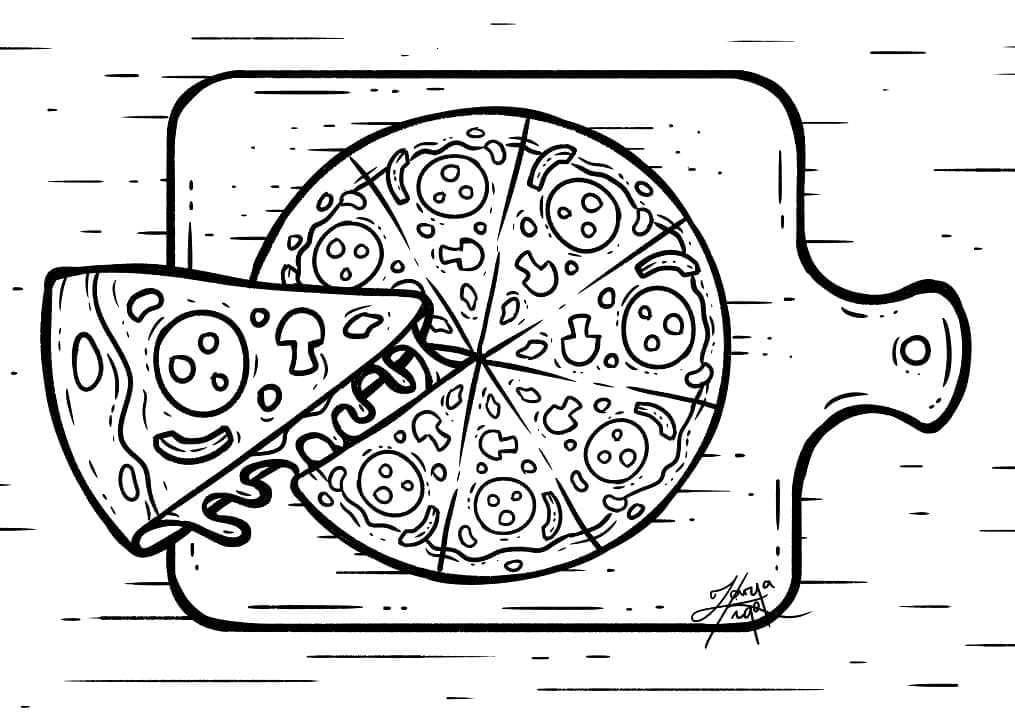 Deilig Pizza fargelegging
