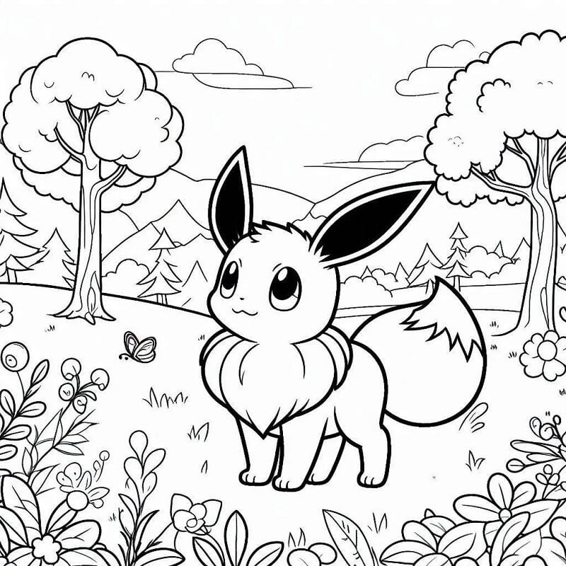 Eevee for 4 år gamle Barn fargelegging