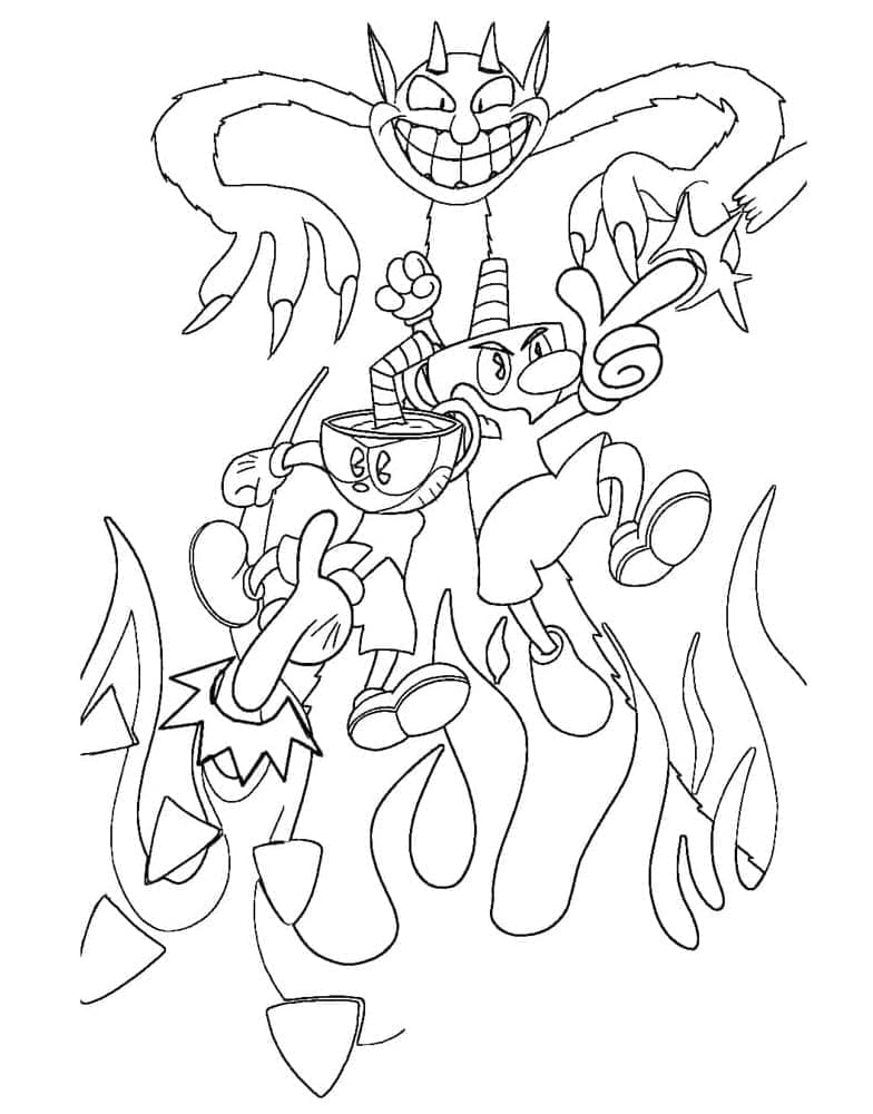 Enkel Cuphead fargelegging