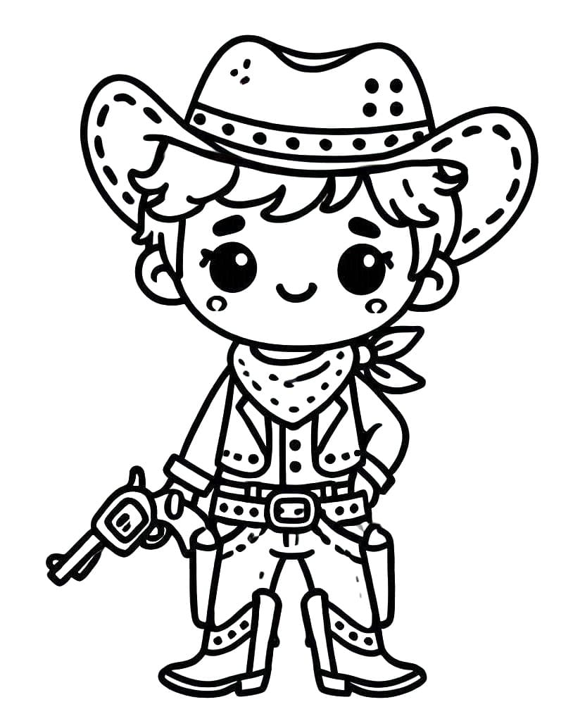 Gratis Cowboy Utskrivbar fargelegging