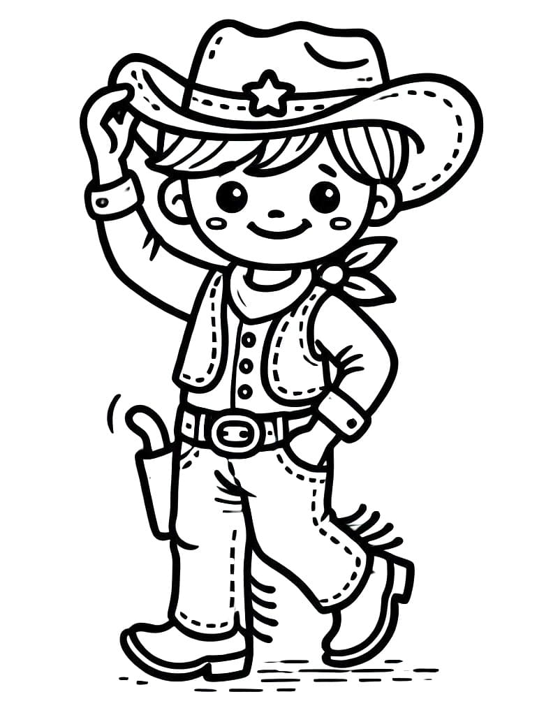Gratis Cowboy for Barn fargelegging