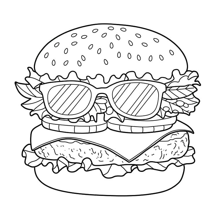 Gratis Hamburger Utskrivbar fargelegging
