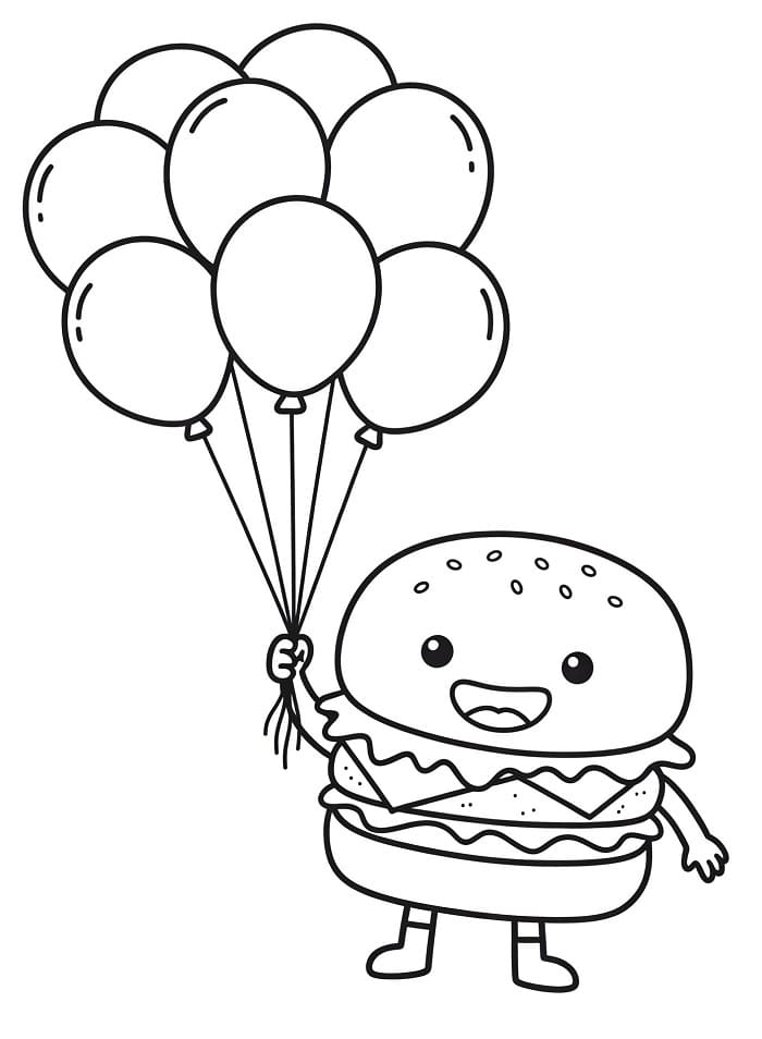 Gratis Hamburger til Utskrift fargelegging