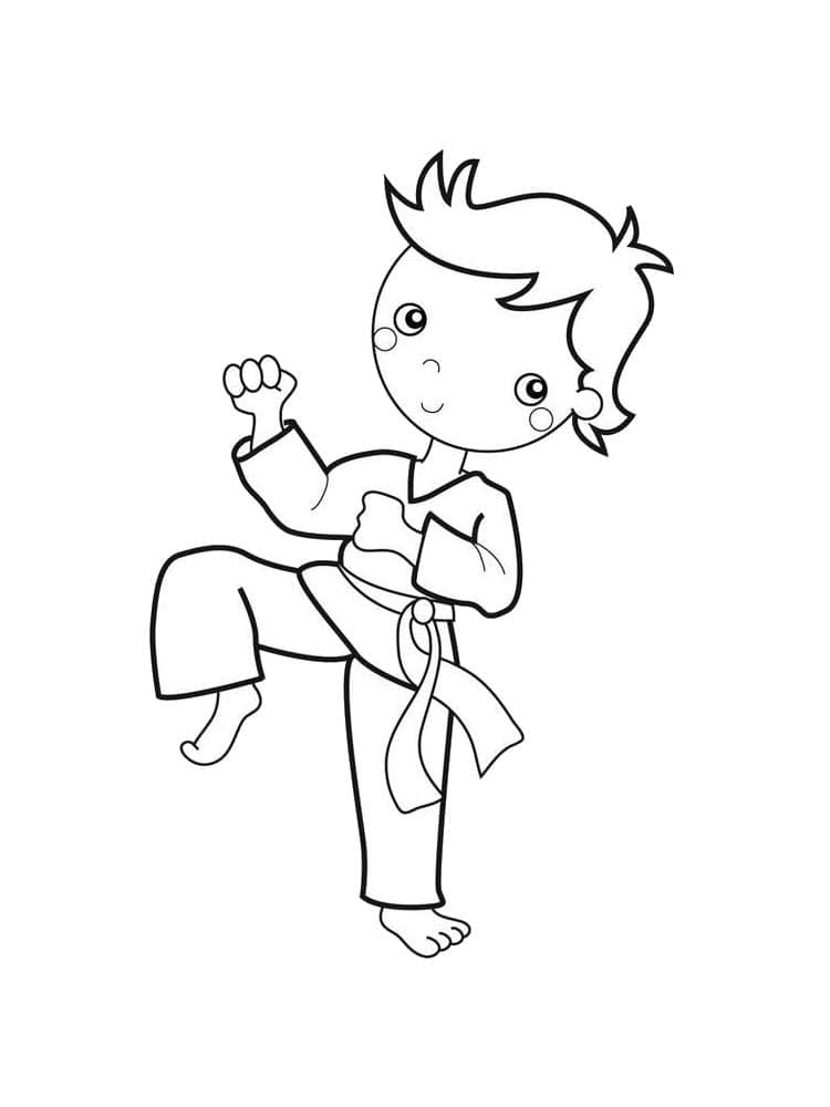 Gratis Karate Utskrivbar fargelegging
