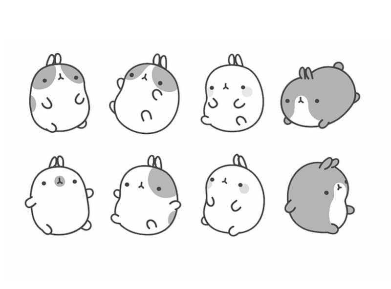Gratis Molang Utskrivbar fargelegging