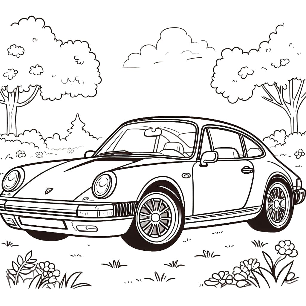 Gratis Porsche til Utskrift fargelegging