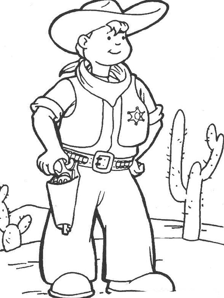 Gratis Utskrivbar Cowboy fargelegging