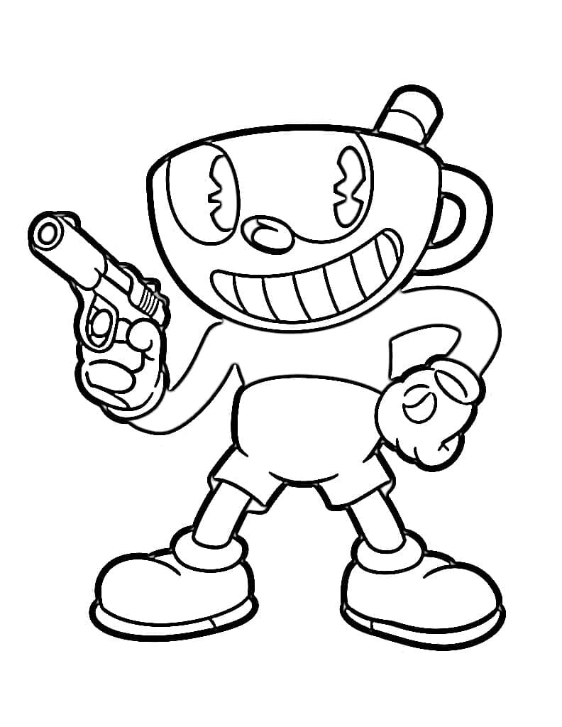 Gratis Utskrivbar Cuphead fargelegging