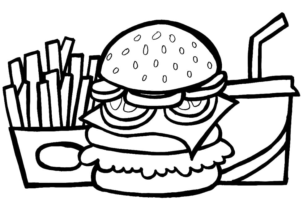 Gratis Utskrivbar Hamburger fargelegging