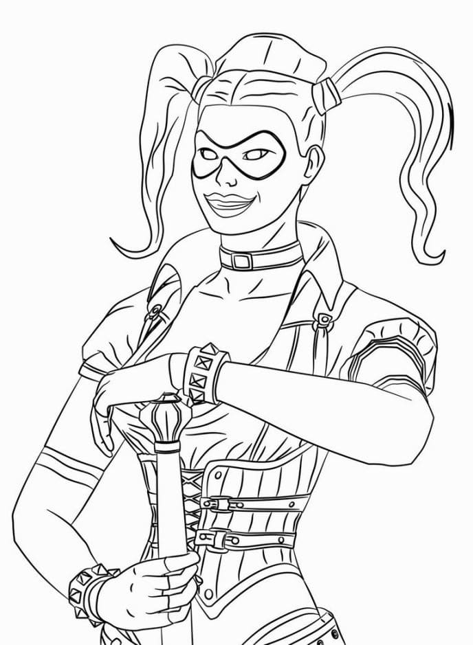 Gratis Utskrivbar Harley Quinn fargelegging