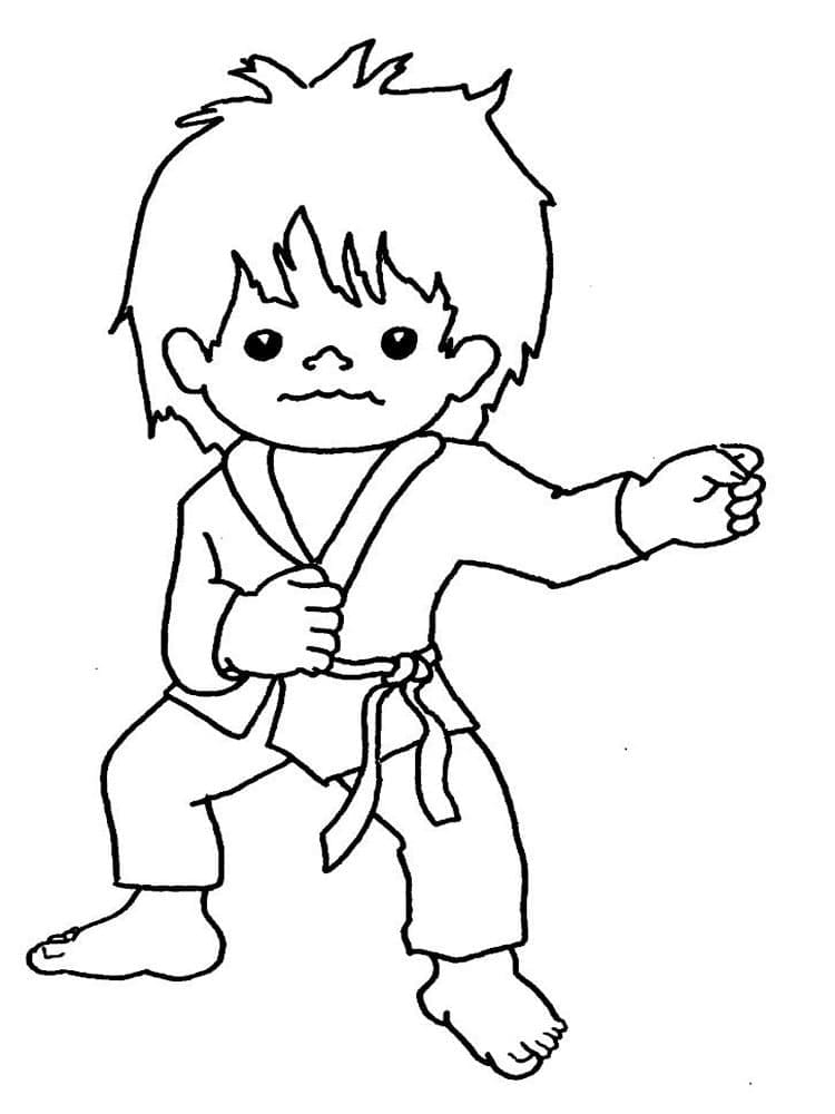 Gratis Utskrivbar Karate fargelegging