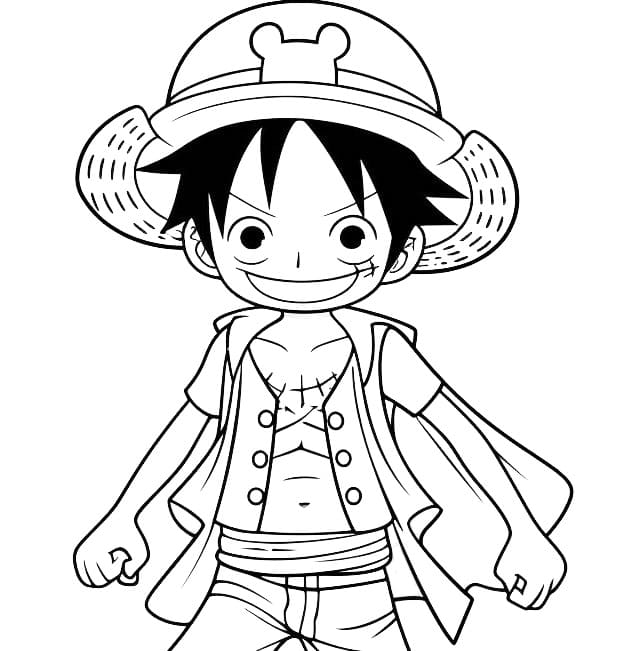 Gratis Utskrivbar Luffy fargelegging