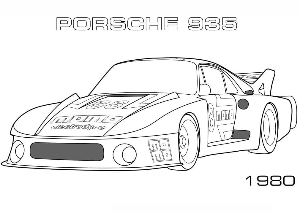 Gratis Utskrivbar Porsche fargelegging
