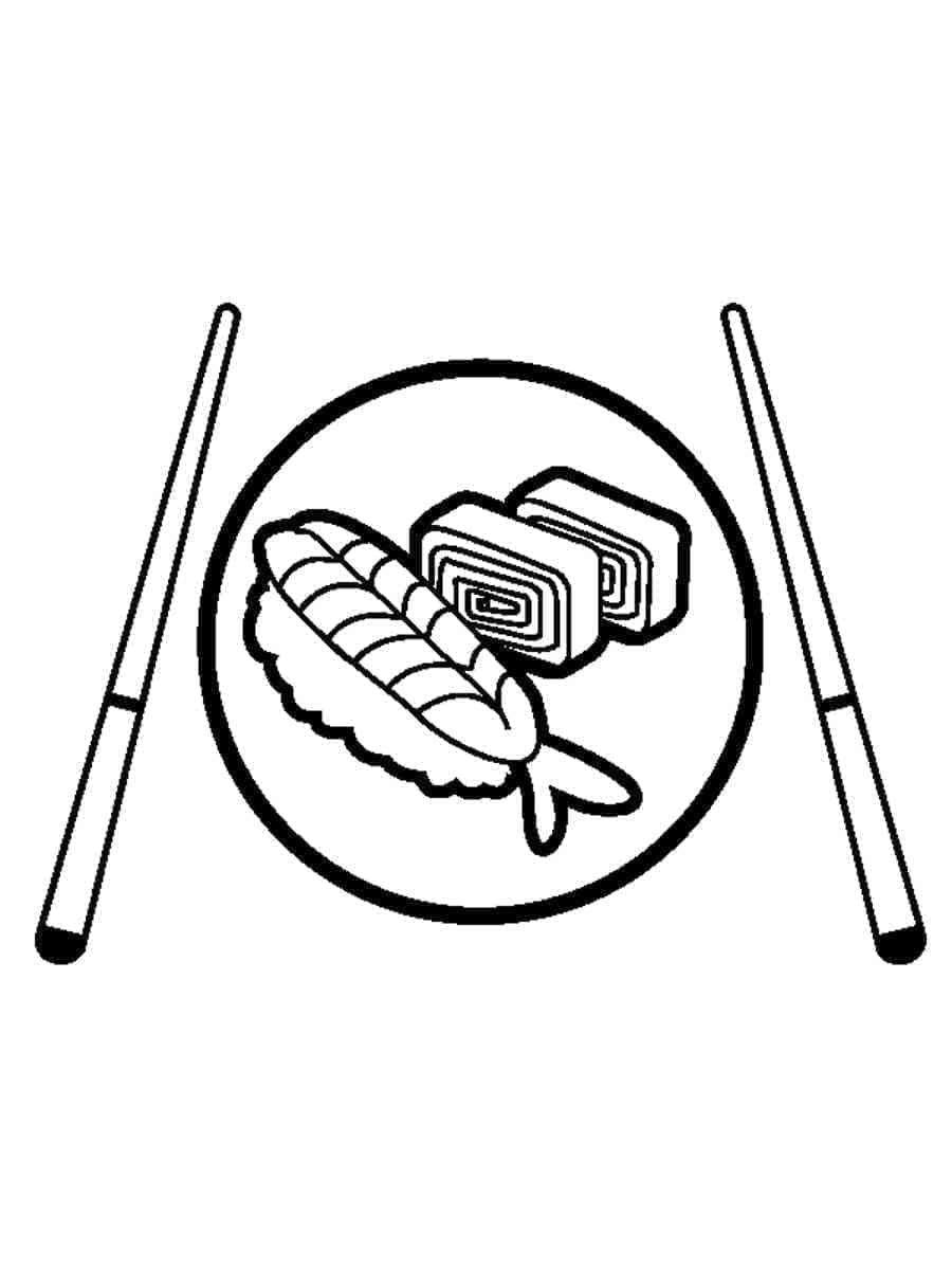 Gratis utskrivbar sushi fargelegging