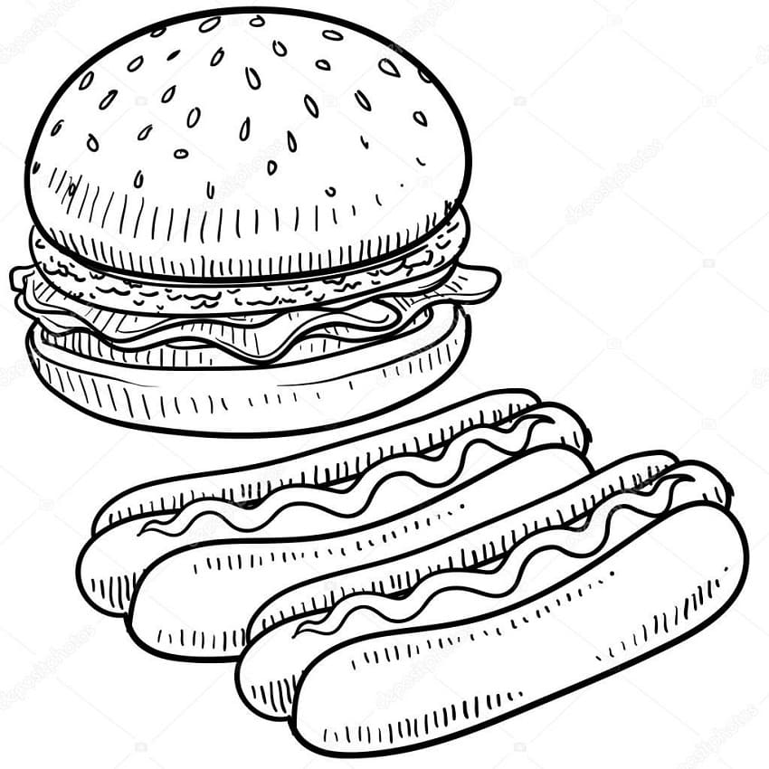 Hamburger Gratis Utskrivbar fargelegging
