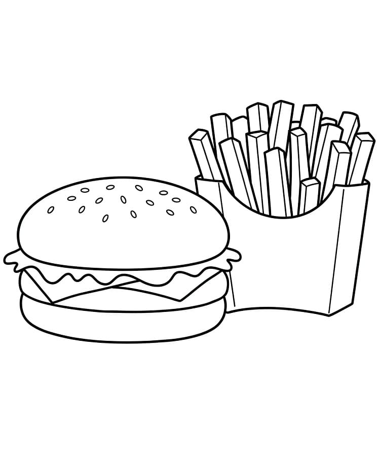 Hamburger Utskrivbar for Barn fargelegging