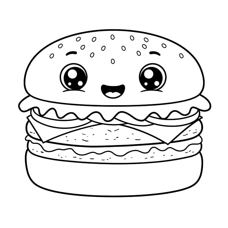 Hamburger for 2 år gamle Barn fargelegging