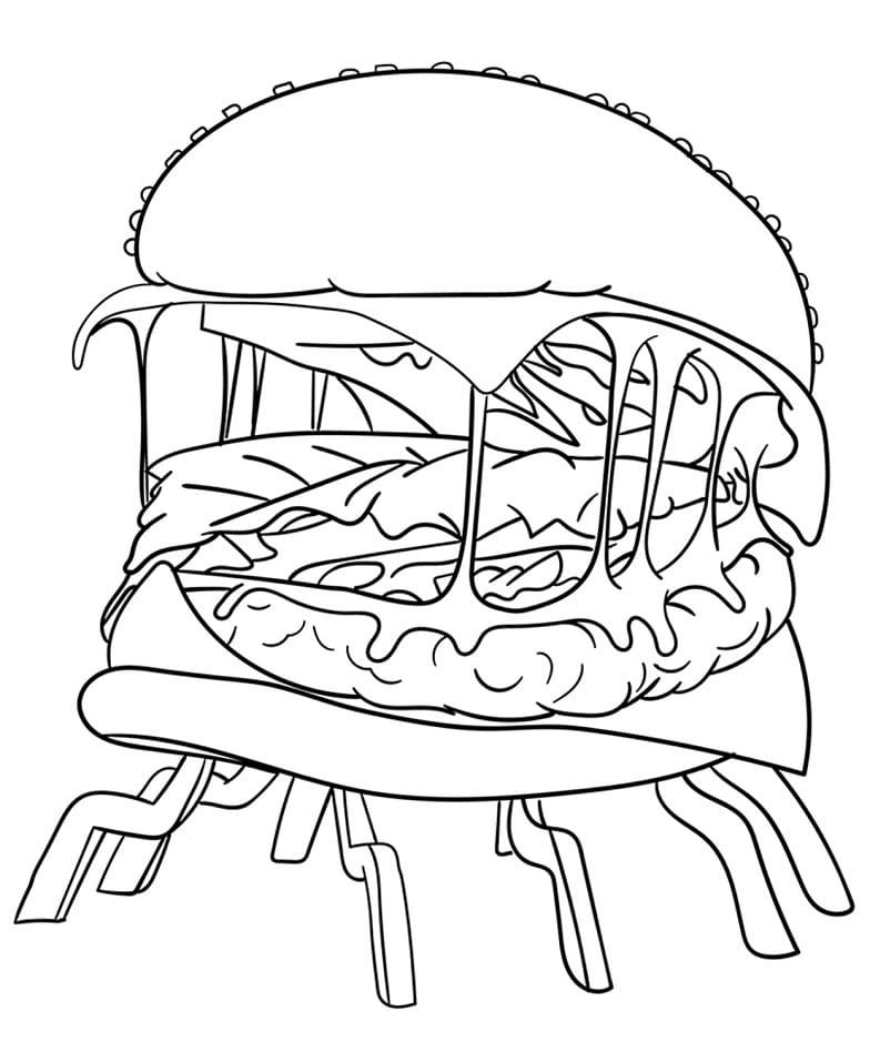 Hamburger til Utskrift fargelegging